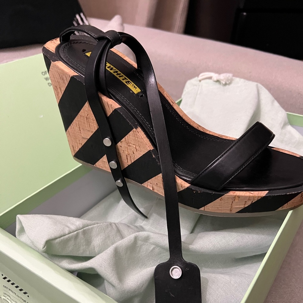Off White Platform Wedges